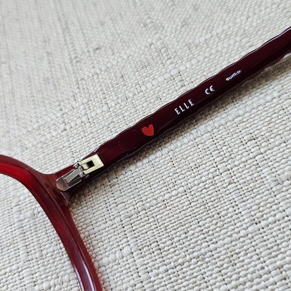 Elle Women Eyeglasses EL14917 RD Burgundy Semi Oval Frames 58-16-140 - Picture 12 of 16